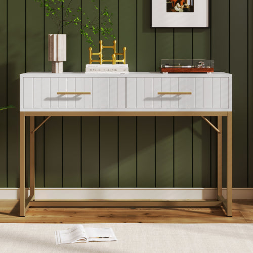 Dressing Table With 2 Drawers 75 Cm High ,Chest Of Drawers Bedroom Highboard White Sideboard Chest Of Drawers For Bedroom, White  H76.5 W100 D45 Cm