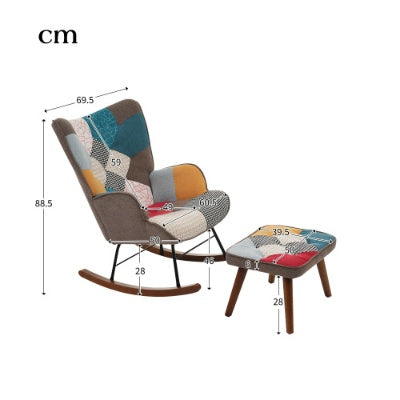 Rocking Chairs, Leisure Chairs, Front And Rear Rocking Chairs With Splicing, Living Room Chairs, Leisure Chairs With Footrest