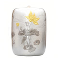 Pure 999 Fine Silver Exquisite Silver Lotus Canister with Gilded Accents and Traditional Cloud Motifs - Handicraft
