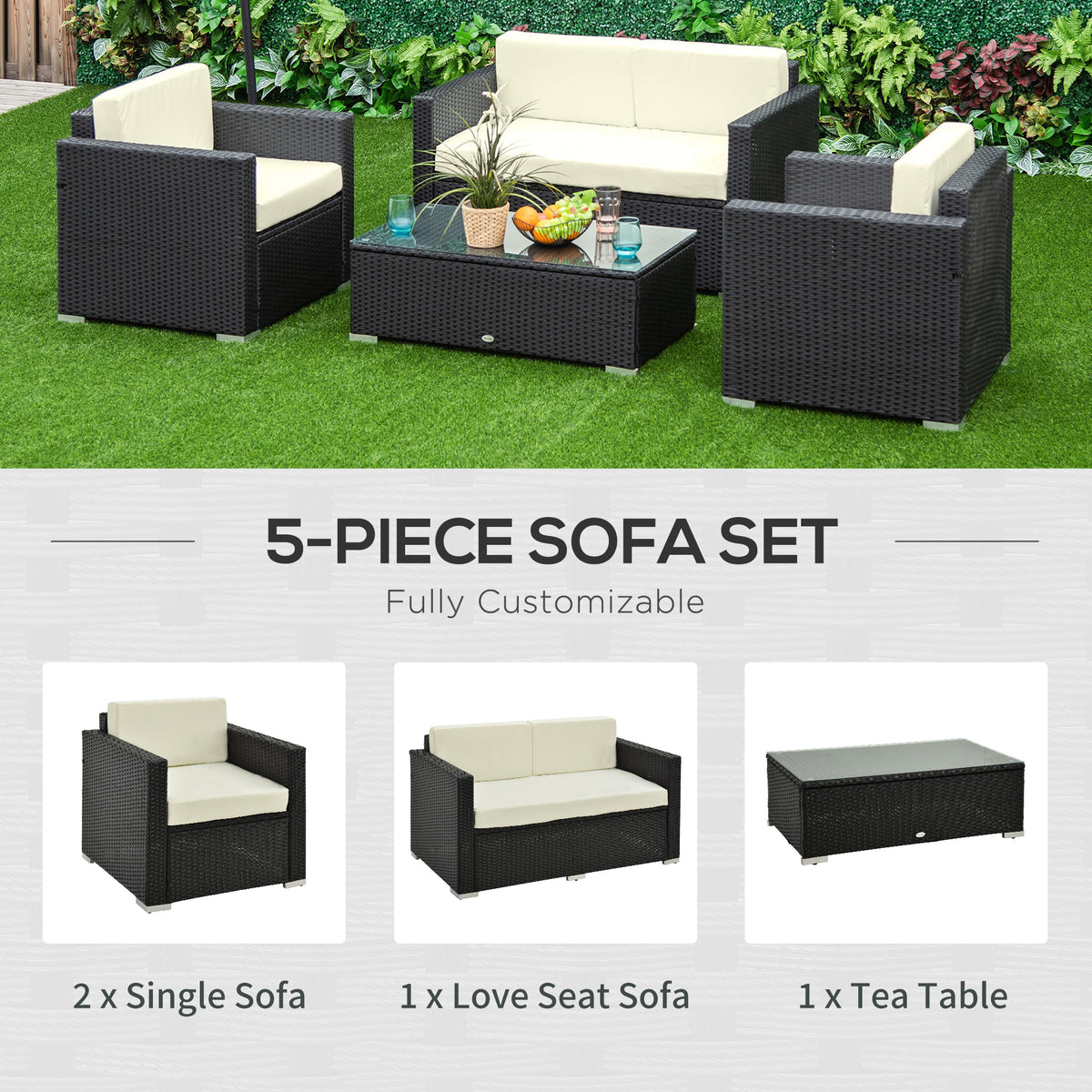 4-Seater Rattan Sofa Set  Furniture Patio