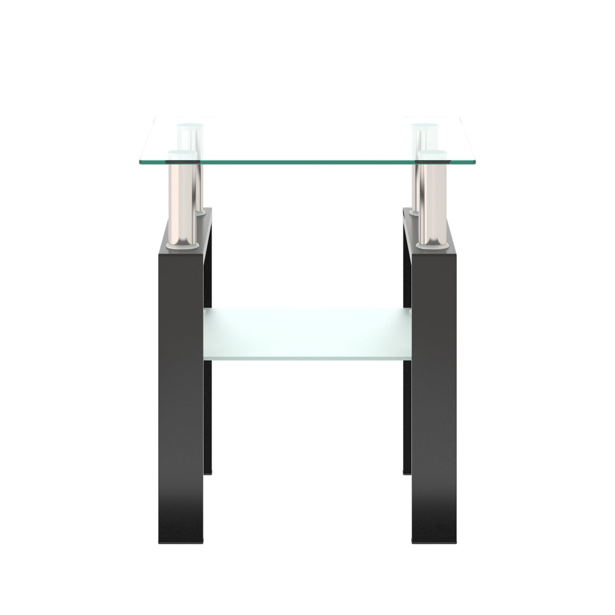 1-Piece Modern Tempered Glass Tea Coffee Table, Square For Living Room